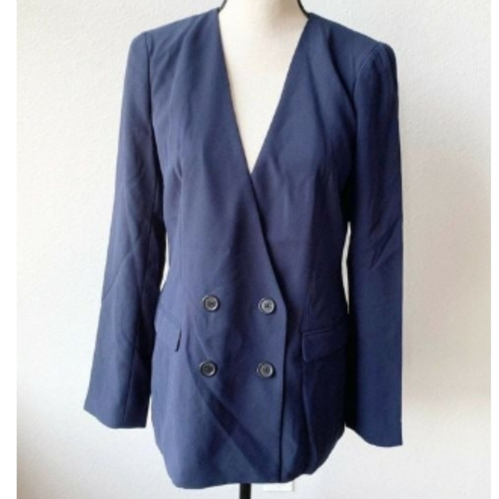 J Crew Double Breasted Collarless Blazer Never Worn
